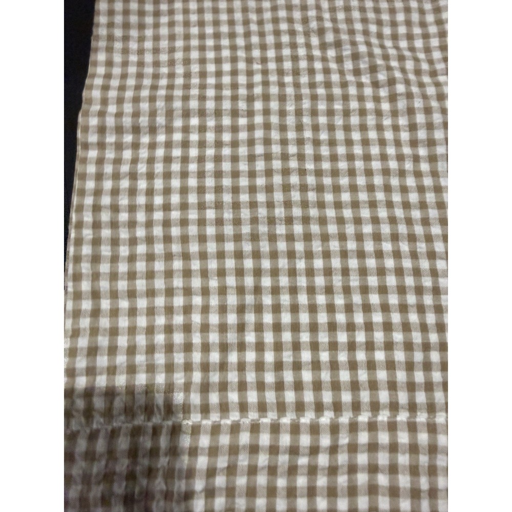 MNG Tan Brown Gingham Checkered Lounge Wide Leg Pants Women's Size M 100% Cotton - Picture 2 of 11